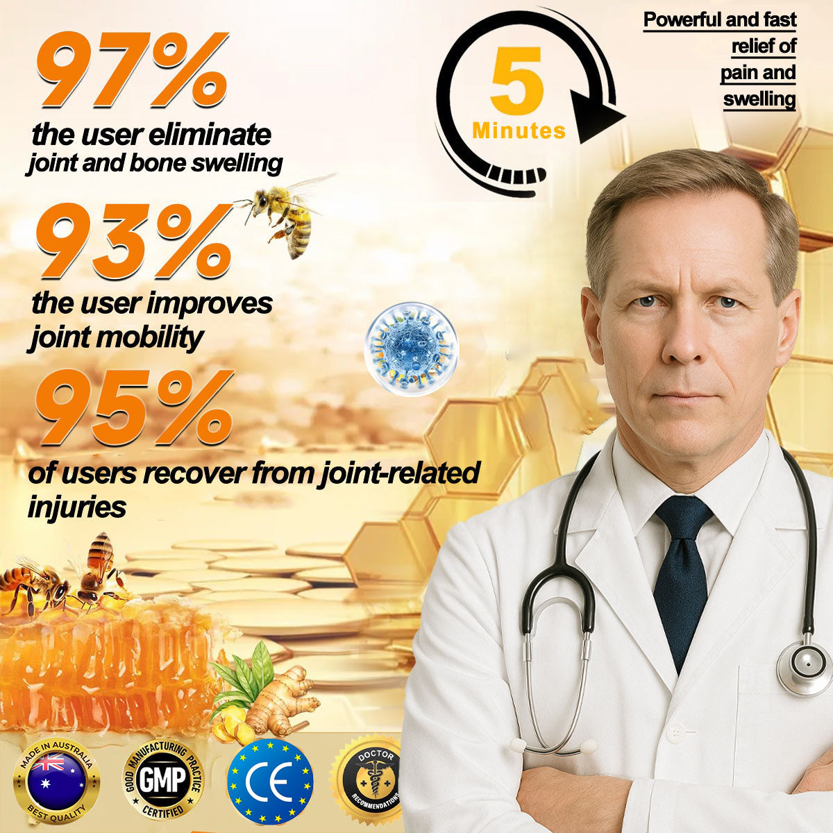 Lotmay® Bee Venom Analgesic Bone Repair Cream(👨‍⚕️Developed for the elderly,AOA Certification)