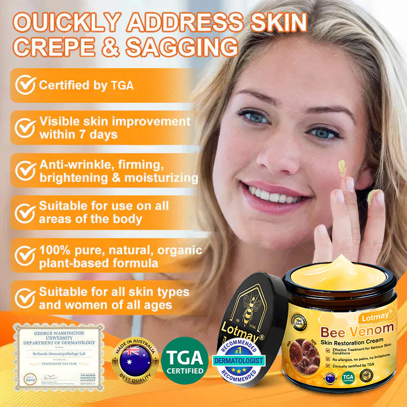 Lotmay® 𝘽𝙀𝙀 𝙑𝙀𝙉𝙊𝙈 𝑺𝒌𝒊𝒏 𝑹𝒆𝒔𝒕𝒐𝒓𝒂𝒕𝒊𝒐𝒏 𝑪𝒓𝒆𝒂𝒎 –🌸 Anti-aging,Hydrating, Skin Repair, Even Tone, Acne and Dark Spot Treatment, Wart and Mole Removal, Psoriasis Relief
