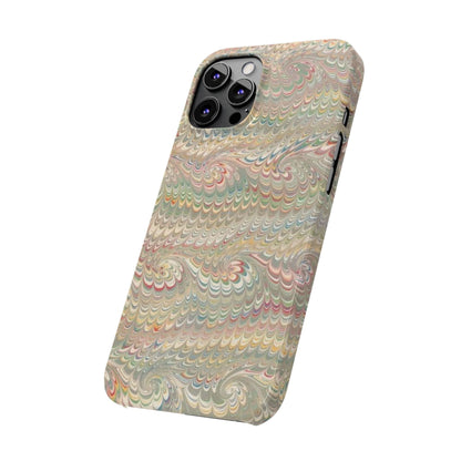 Soft Green and Multi-Colored Marbled Design, Italy Feather Phone Case, Multi-Color, Slim Phone Cases, Case-Mate IPHONE16 and all sizes