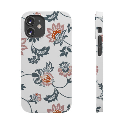 Pink and Green Flower Pattern, Floral Slim Phone Cases, Case-Mate IPHONE16 and all sizes