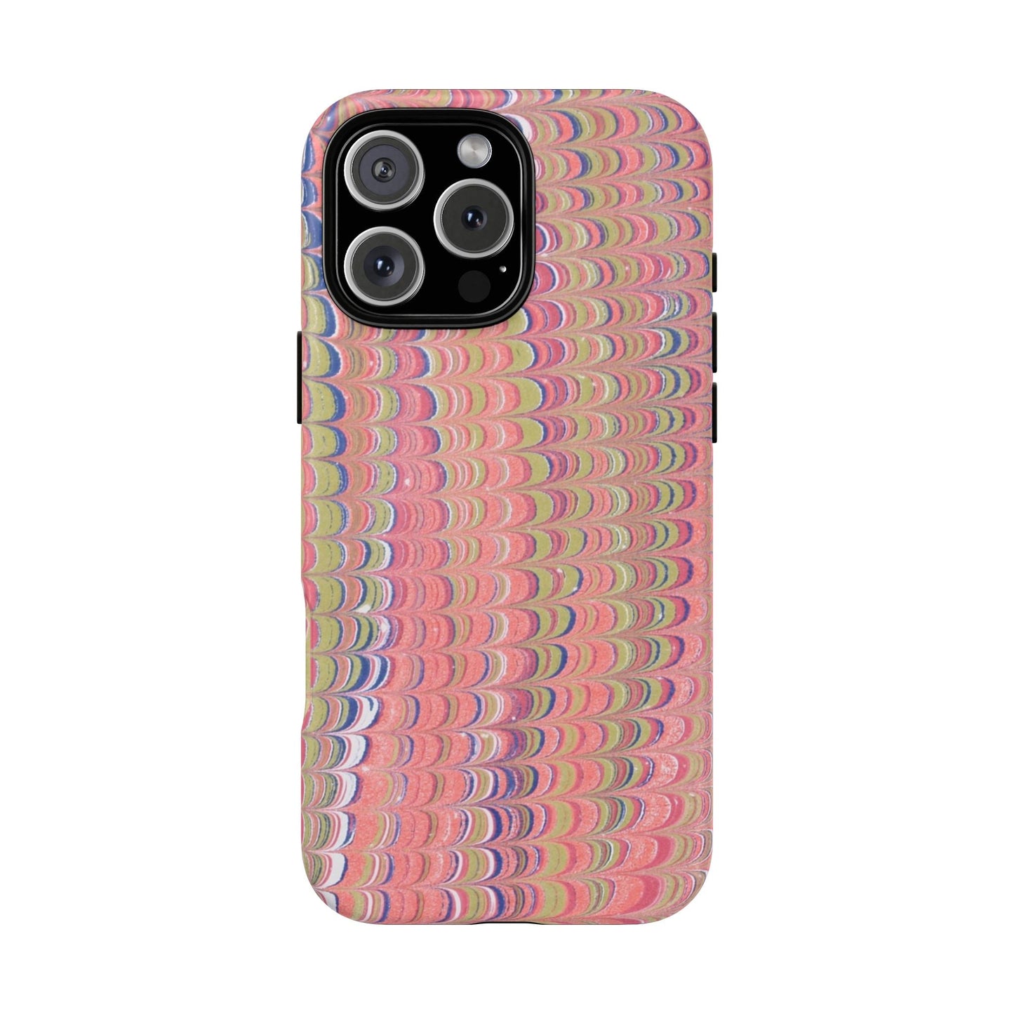 Pink Pastels Feather Marbled Vintage Design iPhone 16 + Samsung + Apple + Google - 2 finishes