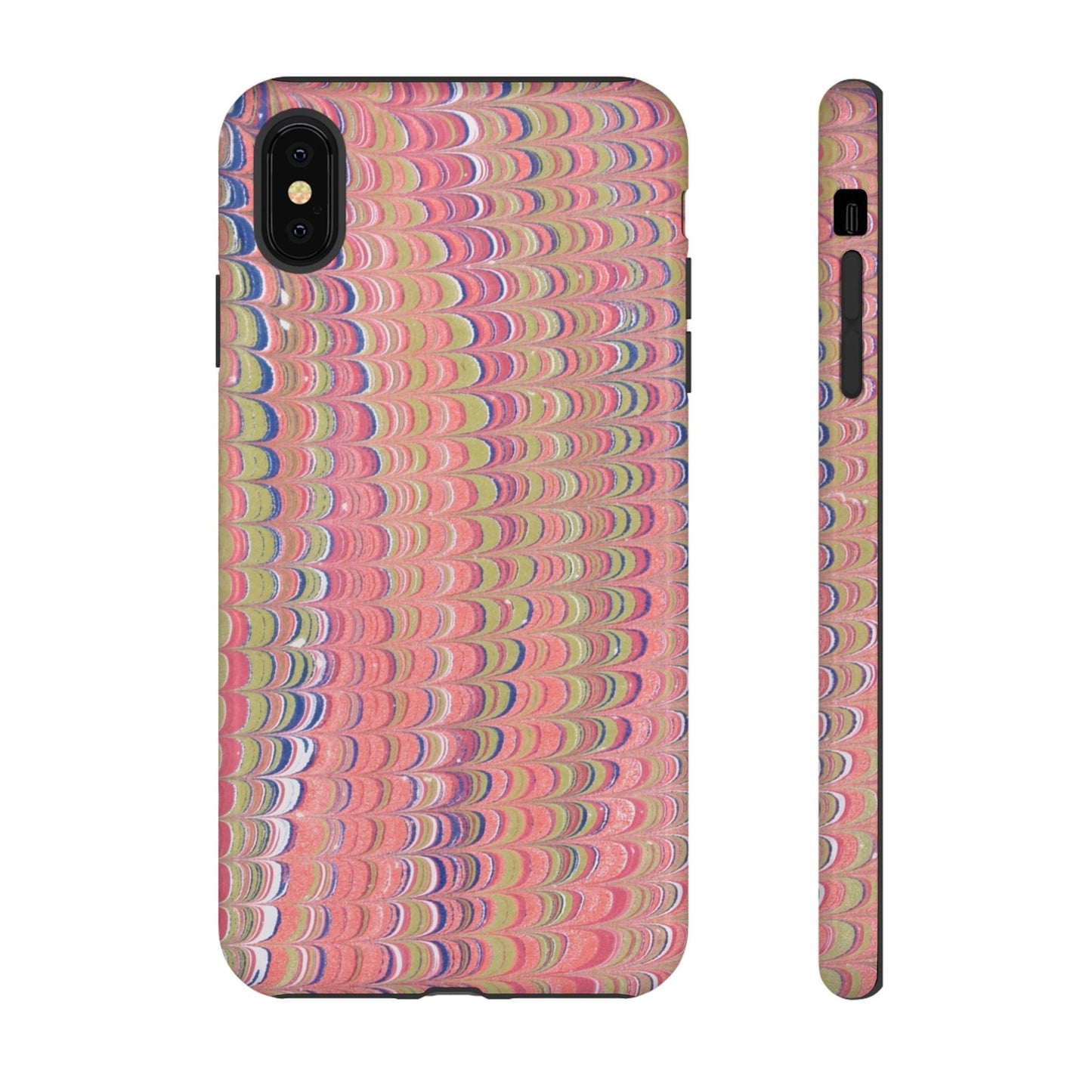 Pink Pastels Feather Marbled Vintage Design iPhone 16 + Samsung + Apple + Google - 2 finishes