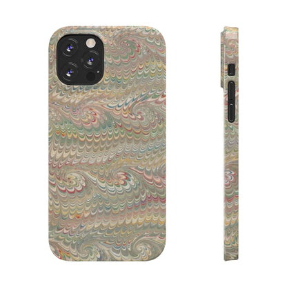 Soft Green and Multi-Colored Marbled Design, Italy Feather Phone Case, Multi-Color, Slim Phone Cases, Case-Mate IPHONE16 and all sizes