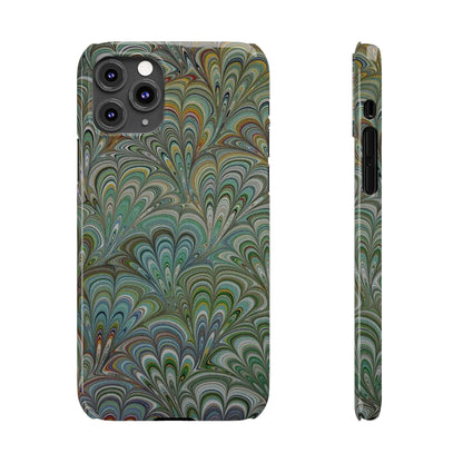 Deep Green Peacock Italian Marbled Design, Italy Feather Phone Case, Multi-Color, Slim Phone Cases, Case-Mate IPHONE16 and all sizes