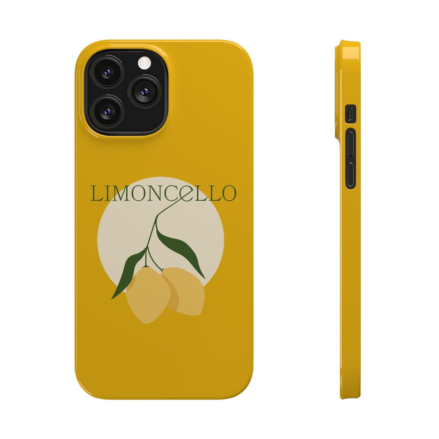 Italian Limoncello Yellow Slim Phone Cases with Lemons, Case-Mate IPHONE16 and all sizes