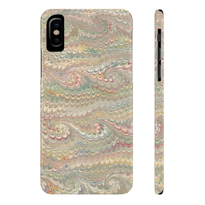 Soft Green and Multi-Colored Marbled Design, Italy Feather Phone Case, Multi-Color, Slim Phone Cases, Case-Mate IPHONE16 and all sizes