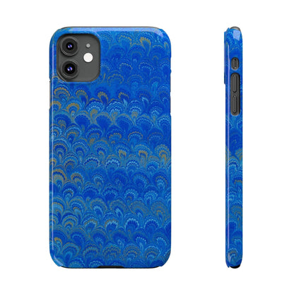 Blue Marbled Design, Italy Feather Phone Case, Multi-Color, Slim Phone Cases, Case-Mate IPHONE16 and all sizes