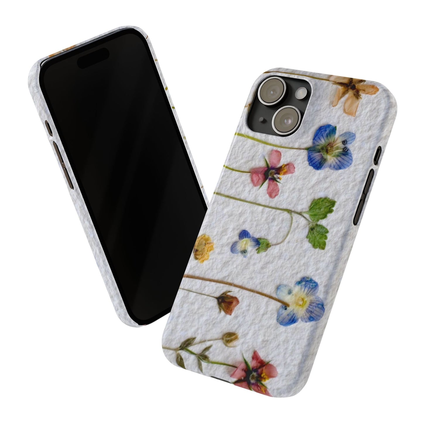 Dried Wild Pink and Purple Flower Image on Paper, Floral Slim Phone Cases, Case-Mate IPHONE16 and all sizes