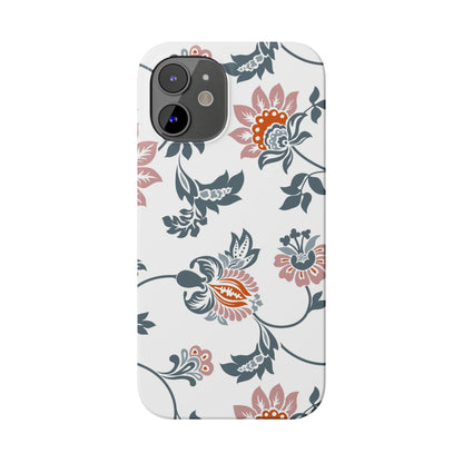 Pink and Green Flower Pattern, Floral Slim Phone Cases, Case-Mate IPHONE16 and all sizes