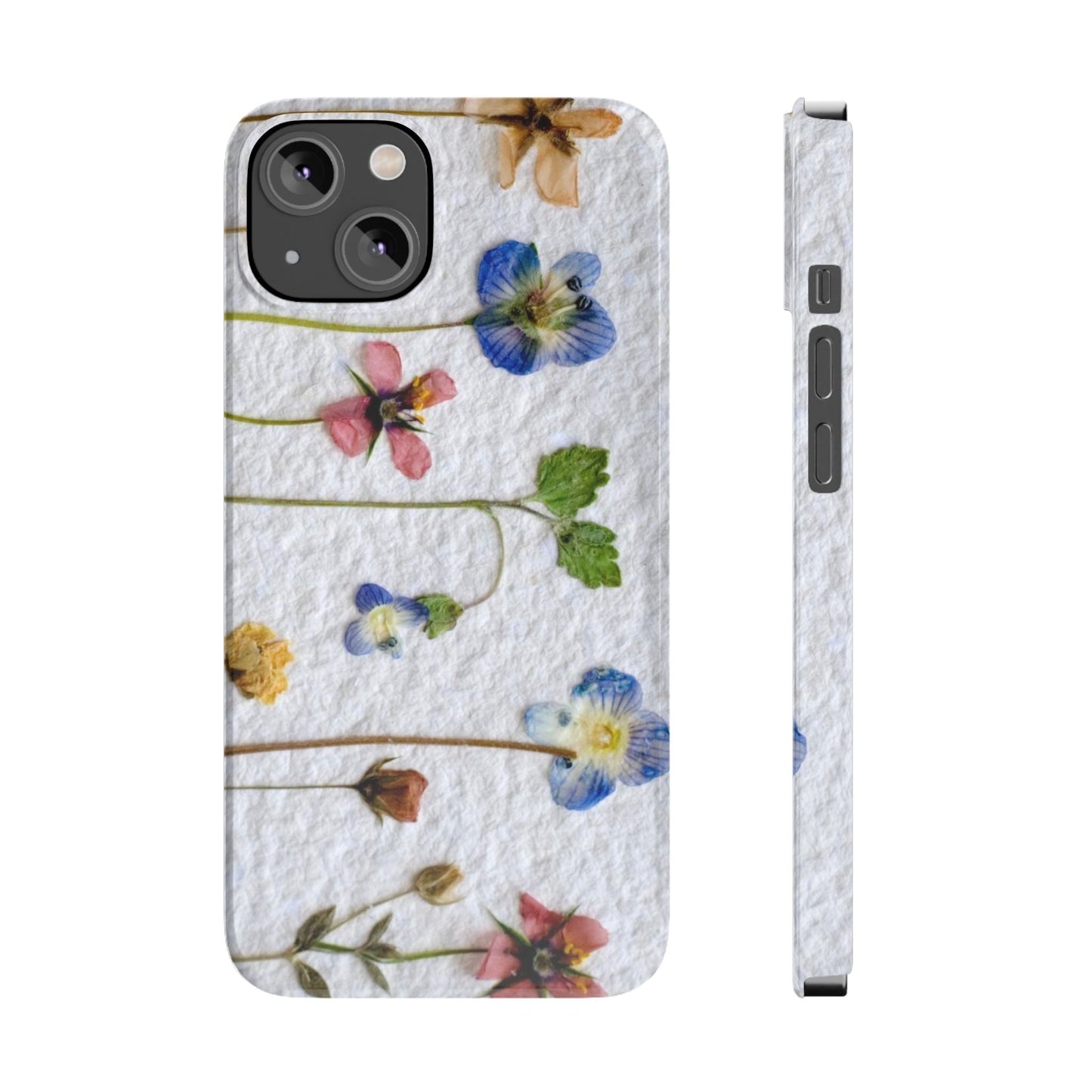 Dried Wild Pink and Purple Flower Image on Paper, Floral Slim Phone Cases, Case-Mate IPHONE16 and all sizes