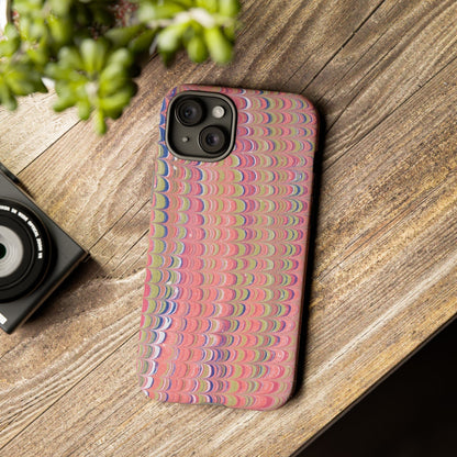 Pink Pastels Feather Marbled Vintage Design iPhone 16 + Samsung + Apple + Google - 2 finishes