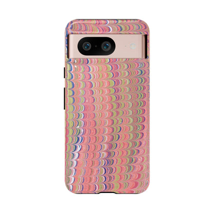 Pink Pastels Feather Marbled Vintage Design iPhone 16 + Samsung + Apple + Google - 2 finishes