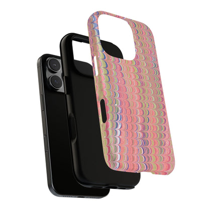 Pink Pastels Feather Marbled Vintage Design iPhone 16 + Samsung + Apple + Google - 2 finishes