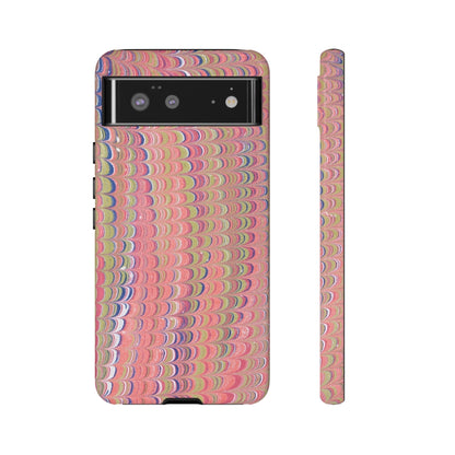 Pink Pastels Feather Marbled Vintage Design iPhone 16 + Samsung + Apple + Google - 2 finishes
