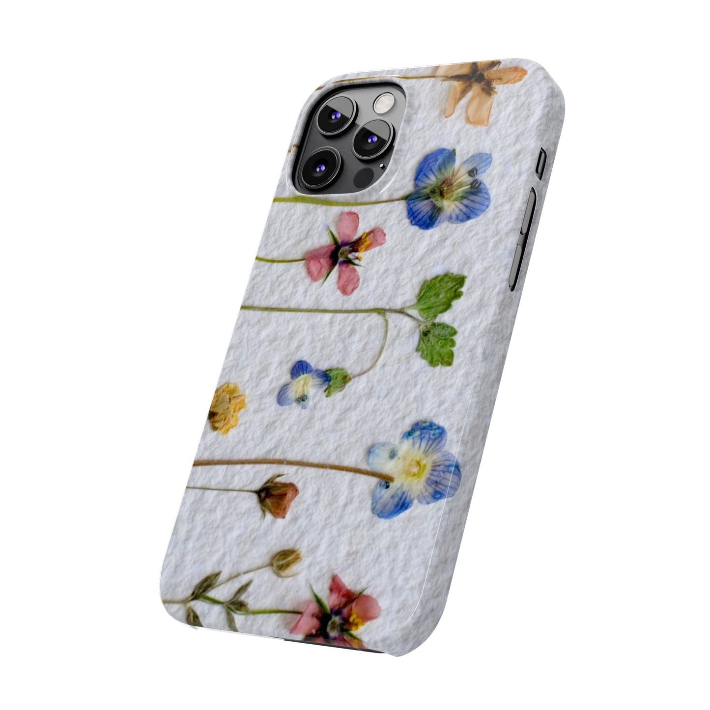 Dried Wild Pink and Purple Flower Image on Paper, Floral Slim Phone Cases, Case-Mate IPHONE16 and all sizes