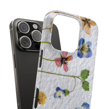 Dried Wild Pink and Purple Flower Image on Paper, Floral Slim Phone Cases, Case-Mate IPHONE16 and all sizes