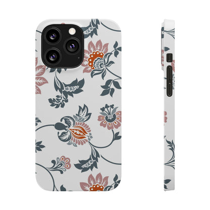 Pink and Green Flower Pattern, Floral Slim Phone Cases, Case-Mate IPHONE16 and all sizes